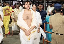 Veer Pahariya Seeks Blessings at Mookambika Temple Veer Pahariya Seeks Blessings at Mookambika Temple