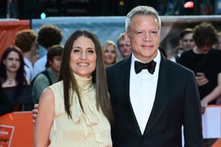 Michael De Luca and Pamela Abdy Exit Warne